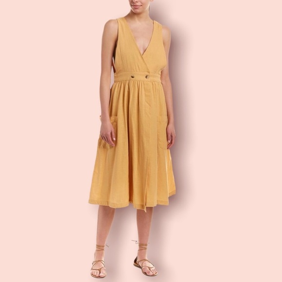 Free People Mustard Sleeveless Dress SZ S - Picture 9 of 10